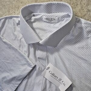 Collars and Co Dress Collar Polo Shirt Mens 2XL White Featherweight Golf Office